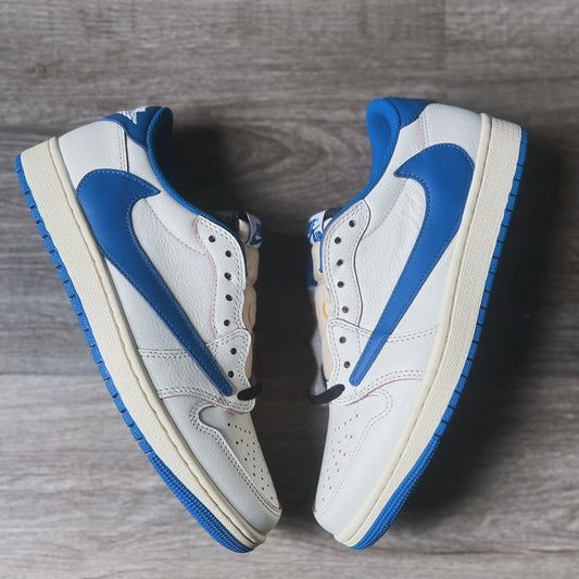 Travis Scott Fragment Air Jordan 1 Low Blue Swoosh